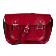 11 CIRCLE RED PATENT SATCHEL