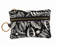 2321 Black Floral Quilted Coin & Accessory Pouch 2321 Black Floral Quilted Coin & Accessory Pouch