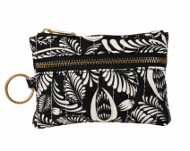2321 Black Floral Quilted Coin & Accessory Pouch