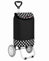 6957/S BLACK WITH POLKA DOTS Shopping Trolley Adjustable Handle