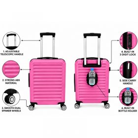 T-HC-US-1860 Pink EasyJet Hard Shell Cabin Suitcase