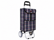 6961/W Winter Navy Tartan 2 Wheel Shopping Trolley