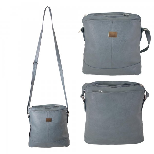 JBHB2595 AIR FORCE BLUE FAUX LEATHER HANDBAG
