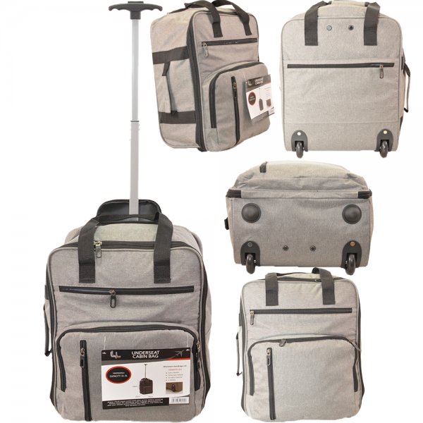 TR-002 GREY EASYJET UNDERSEAT CABIN SIZE 2-WHEELED BAG