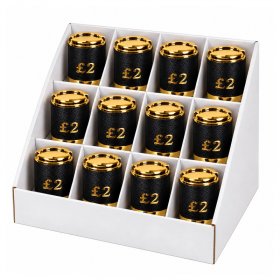 8607 Black-Gold Â£2 Coin Holder With Leather Box Of 12