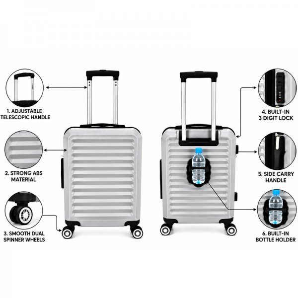 T-HC-US-1860 Silver EasyJet Hard Shell Cabin Suitcase
