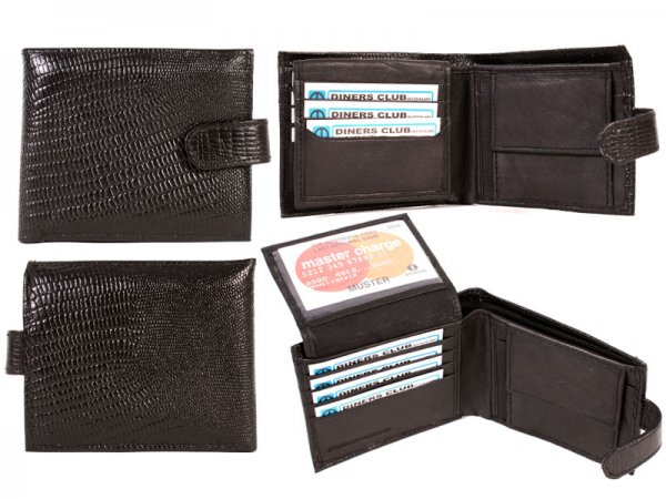 1151 RFID - Black Snake Grn Lthr N.Case CCs, Flap & Chnge