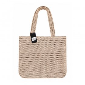 JBBK15 Brown Woven Shoulder Tote Bag