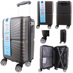 T-HC-US-1611 DARK GREY RYAN AIR CABIN-SIZED TROLLEY SUITCASE