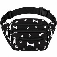 8056 Black White Paw Bumbag W-7 Zips (New) 8056 Black White Paw Bumbag W-7 Zips (New)