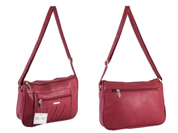 5862 PU Twin Top Zip Bag with Bk & Front Zip RED