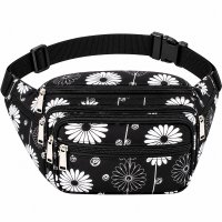 8056 Black Floral Bright Colored Multizip Bumbag (New) 8056 Black Floral Bright Colored Multizip Bumbag (New)