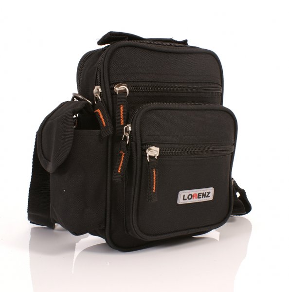 2571 Unisex Polyester Bag, 5 Zips & Belt Loop BLACK