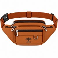 6897 Tan Premium Two-Tone PU Bumbag W/6 Zips (New) 6897 Tan Premium Two-Tone PU Bumbag W/6 Zips (New)