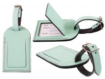 Leather Luggage Tag Mint Green