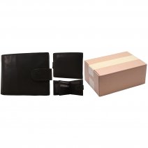 1008 ASSORTED BLACK ITALIAN LEATHER WALLET BOX OF TEN