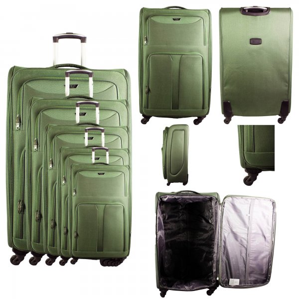HD-223 GREEN TRAVEL TROLLEY SET OF 5
