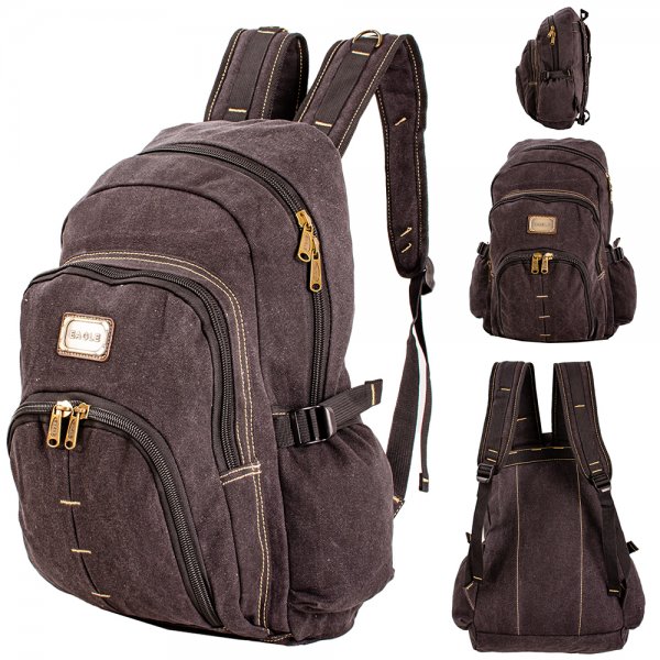 EA-CA46225 BLACK CANVAS BACKPACK