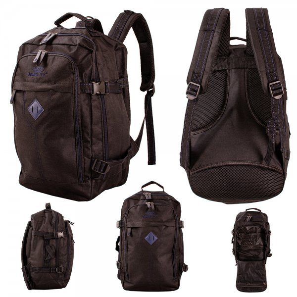 JBBP279 BLACK/BLUE CABIN-FRIENDLY RUCKSACK W/MULTIPLE ZIP