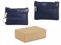 1059 NAVY SOFT C.NAPPA TOP ZIP PURSE, 2 FRONT & BK ZIP BOX OF 12