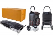 ST-07 COLLAPSABLE SHOPPING TROLLEY 2 WHEELS BOX 6 PCS BLK CHECK