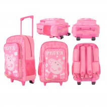 1019hv-4376N PINK KIDS PEPPA PIG TROLLEY BACKPACK