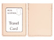 PATENT BEIGE REAL LEATHER TRAVEL CARD