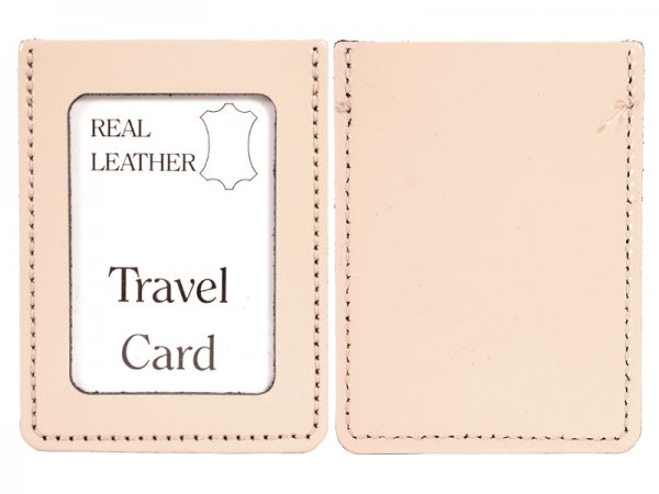 PATENT BEIGE REAL LEATHER TRAVEL CARD