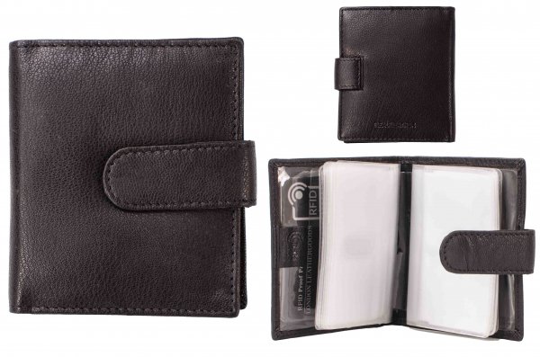 0427 BLACK RFID PROOF LEATHER CARD HOLDER