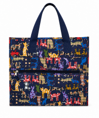 LL-7432-CATS NAVY SHOPPING BAG - LL-7432-CATS NAVY SHOPPING BAG -