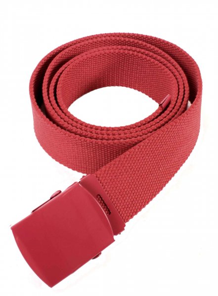 2794 RED CANVAS BELT WITH MATCHING BUCKLE & TIP