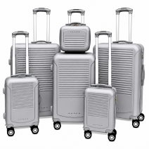 T-HC-716 SET OF 6 Silver Premium Hard Shell Suitcases