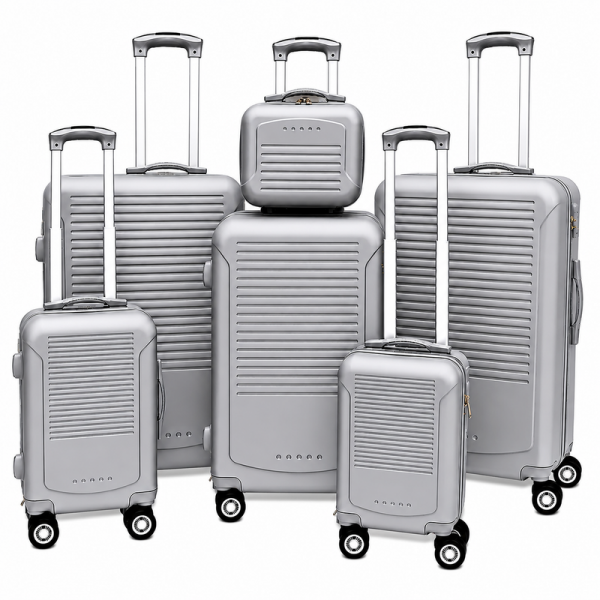 T-HC-716 SET OF 6 Silver Premium Hard Shell Suitcases