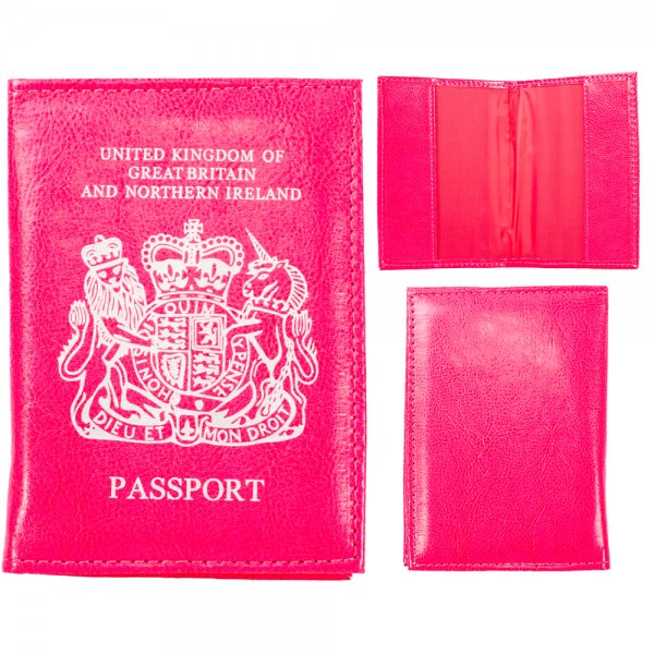 1501 PINK GRAINED PU PASSPORT HOLDER