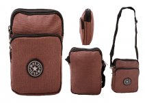 LL-166 BROWN CANVAS SHOULDER BAG