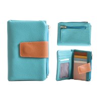 7271 DENIM BLUE SMALL TABBED PURSE WITH MULTICOLOURED CREDIT CAR