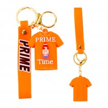 PRIME DRINK ORANGE T-SHIRT STYLE FASHION METAL/RUBBER KEYCHAIN