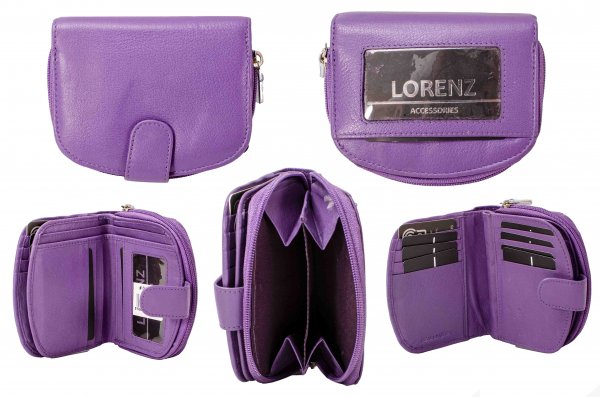 0467 LORENZ PURPLE LEATHER PURSE