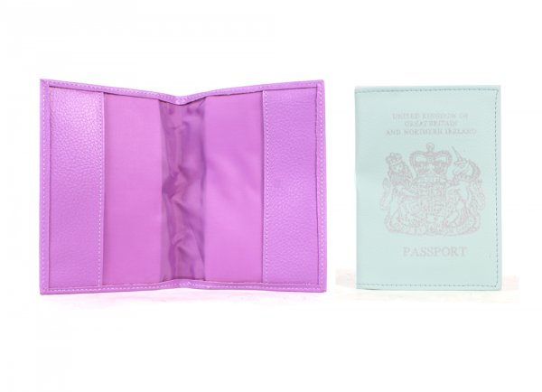 1501 AQUA GRAINED PU PASSPORT HOLDER