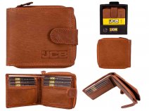 JCBNC NC43 TAN RFID-PROTECTED LEATHER WALLET