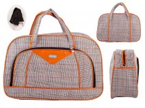 LL-37 ORANGE GREY HOLDALL UNISEX BAG WITH ADJUSTABLE STRAP