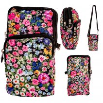 GRACE110 FLORAL MOBILE PHONE BAG WITH DETACHABLE STRAP