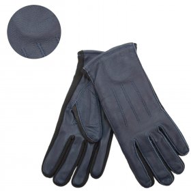 8917 NAVY LEATHER GLOVES SMALL