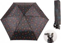 UU318 CATS PRINT UMBRELLA BLACK