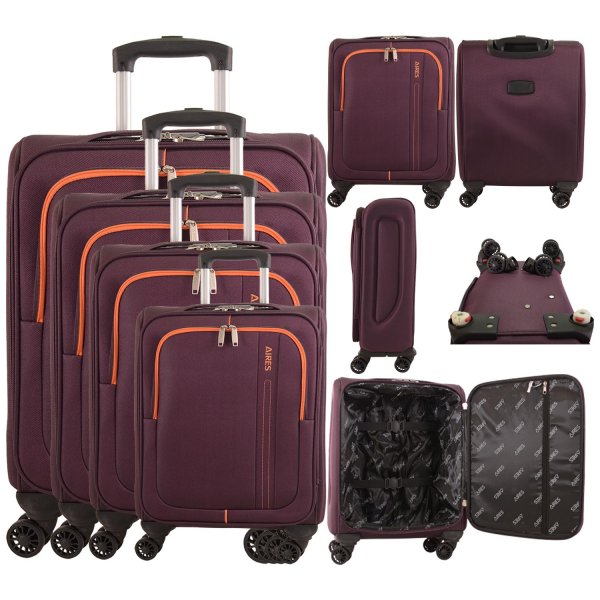 AR721 PURPLE TRAVEL TROLLEY SET OF 4