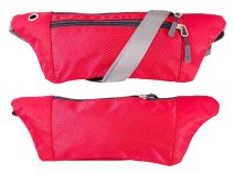 LL-89 RED POLYESTER 3 ZIP BUM BAG