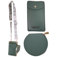 7275 MOSS GREEN LORENZ FAUX LEATHER HANDBAG WITH COIN PURSE