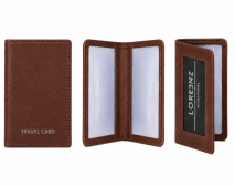 0994 Chestnut Folding Slimline Leather Travel Card Holder