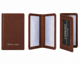 0994 Chestnut Folding Slimline Leather Travel Card Holder