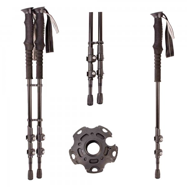 2891-PAIR BLACK PREMIUM TREKKING POLES